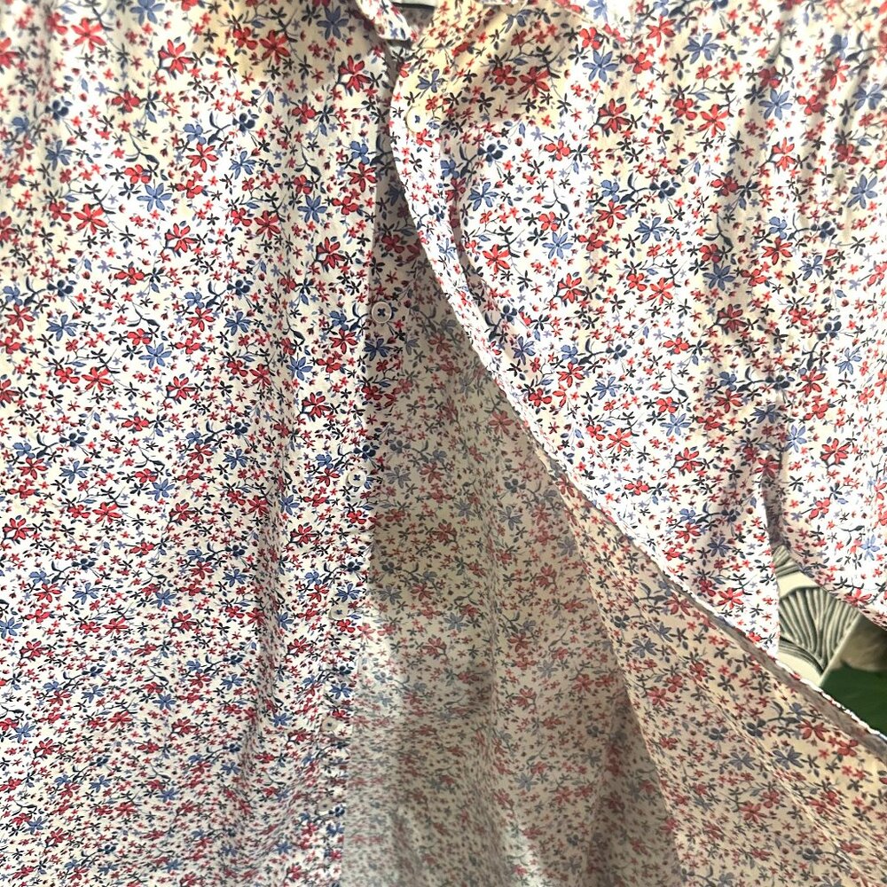 Funky Tropical Beach/Derby Events Shirt Denim & Flower